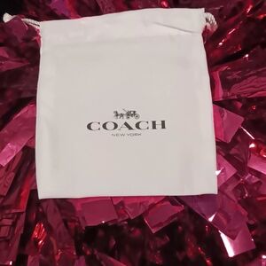 Coach White Drawstring Dust Bag with Logo